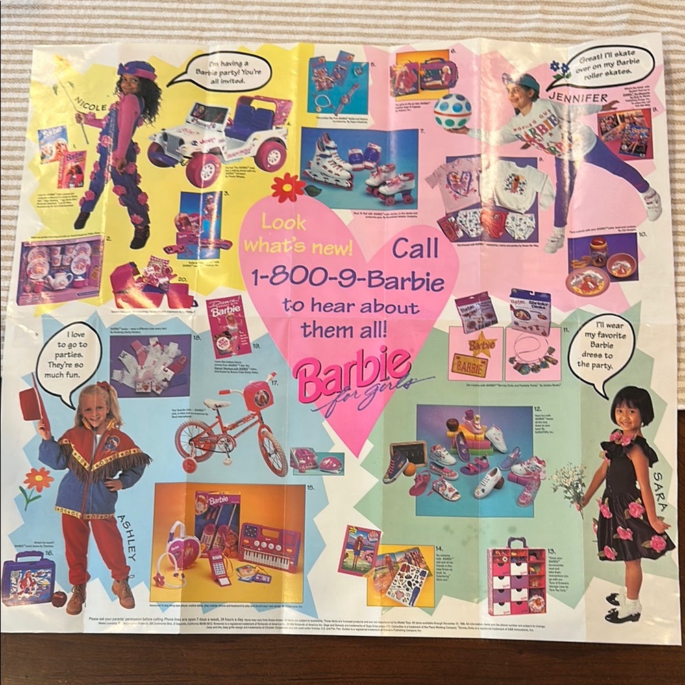 90s Barbie Poster and Crossword Puzzle